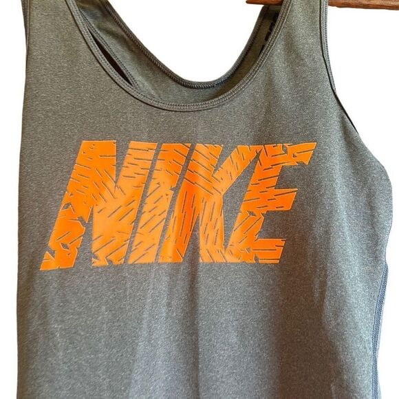 Nike Pro Women's Gray Orange Graphic Logo Athletic Tank Top XS - Picture 3 of 5